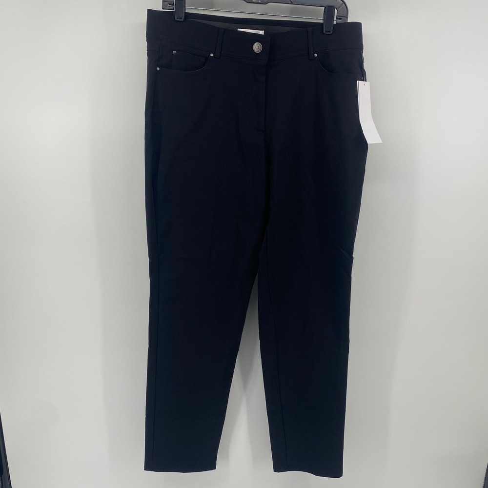 89th + Madison Straight Leg Pants Womens 12 Black Comfort Waist Workwear NWT